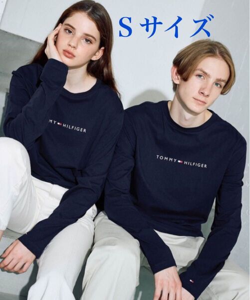 トミーヒルフィガー ロゴロングスリーブTシャツ ロンT 長袖 ネイビーS メンズ レディース