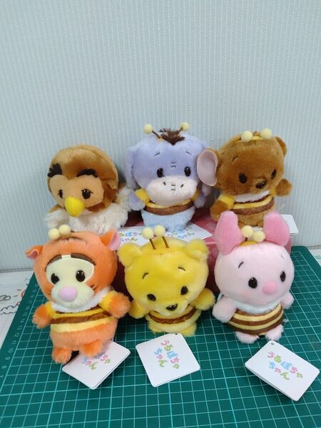 新品!!Disneyディズニー プーとと仲間達 ミツバチ うるぽちゃちゃん タグ付き 6個セット売り