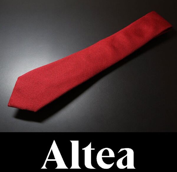 9671◆altea アルテア◆ネクタイ◆定価16,500円◆剣先幅8㎝◆レッド~無地ソリッド◆シルク100%◆イタリア製◆新品