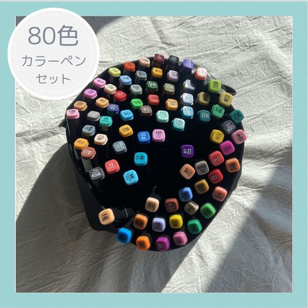 80色セット カラーペン 油性 細字 太字 塗り絵 イラスト カラーマーカー