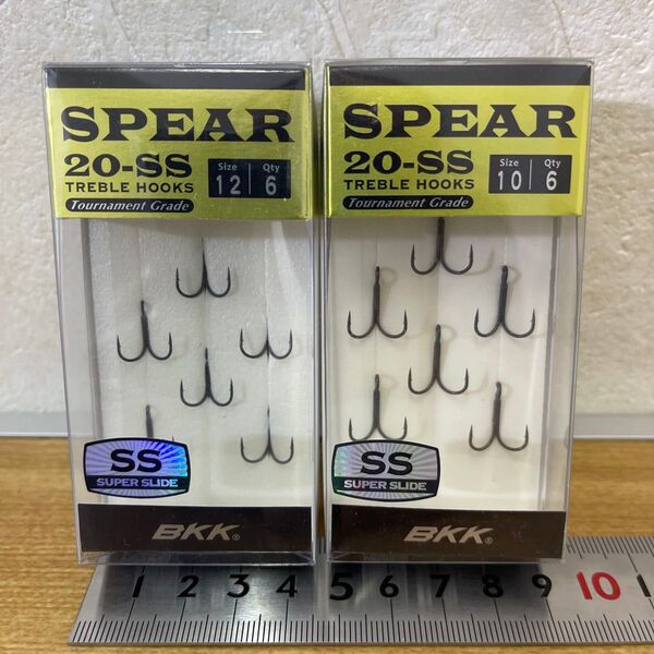 BKK SPEAR 20-SS トレブルフック 10号 12号 各6本 計12本
