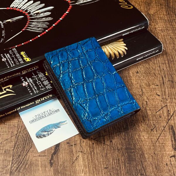 実物撮影 クロコダイル 名刺入れ カード入れ カードケース 定期入れ 目地 メンズ 本物 送料無料 新品 財布