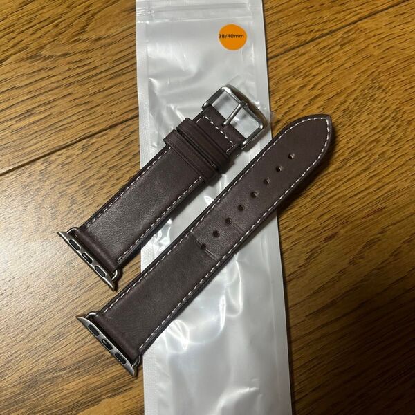 42/44mm Apple Watch交換バンド 本革ベルト ダークブラウン