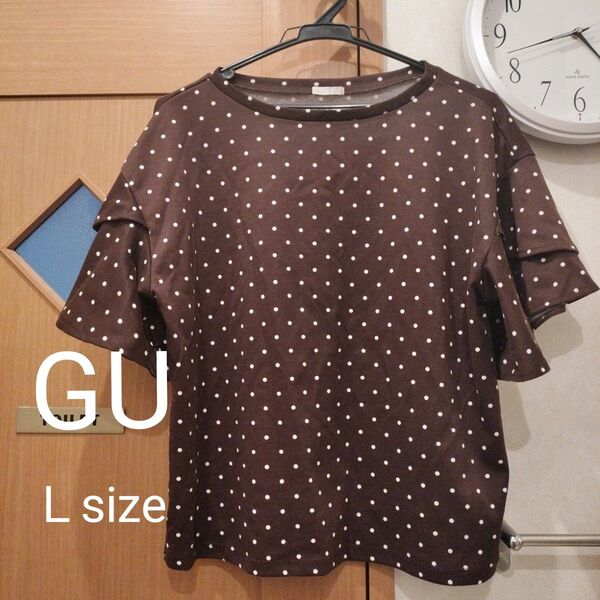 最終お値下げGUジーユーフレアスリーブLsize トップス体型カバーゆったり
