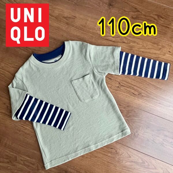 ユニクロ レイヤードクルーネックT Tシャツ 110cm