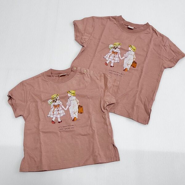【新品未使用】tete a tete tachiくま Tシャツ 80&100 リングコーデ おそろい バースデイ しまむら
