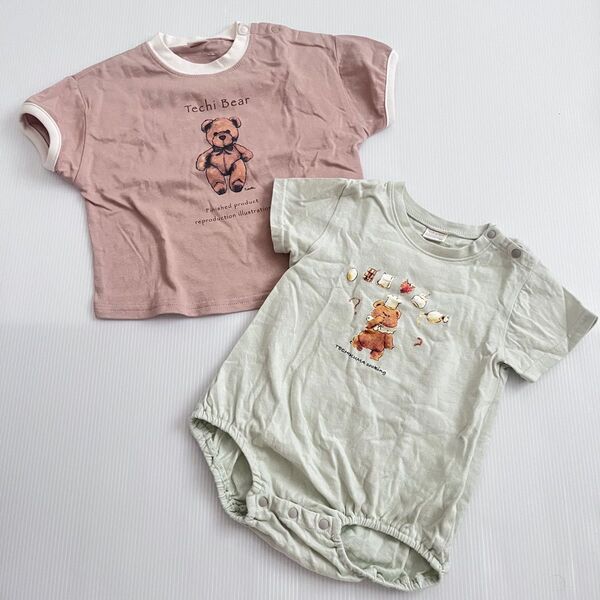 【新品未使用】tete a tete tachiくま Tシャツ ロンパース 2着セット バースデイ しまむら