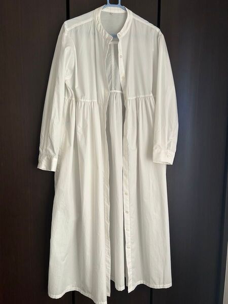 白 ロングシャツ ワンピース 羽織り