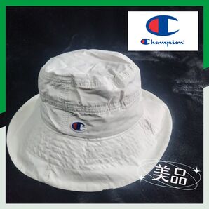 ★美品★Championチャンピオン バケットハット 白 ホワイト ストラップ付 帽子