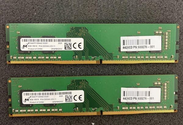 Micron DDR4 PC4-3200AA-UC0-11 16GB(8GB×2枚) 動作確認済み