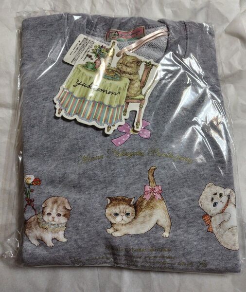 yukiemon ユキエモン コラージュ スエットプルオーバー こねこ図鑑 M 杢グレー ねこ 猫