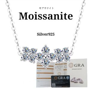 モアサナイト 人工宝石 ダイヤ ダイヤモンド フラワー ネックレス 花