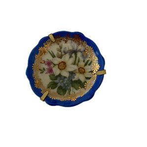 リモージュの金彩と花柄の美しい小皿 壁掛け