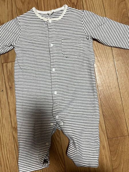 バースデイcottoli ボーダー柄 カバーオール80ベビー ロンパース