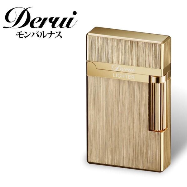 【数量限定】Derui ガスライター ゴールド ヘアライン