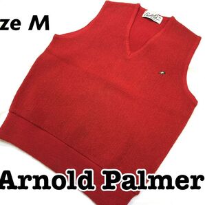 Arnold Palmer/アーノルドパーマー ニットベスト ユニセックス 赤 レッド Vネック ニット