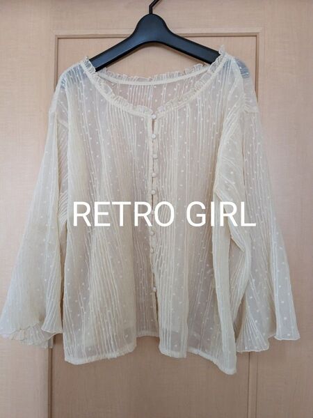 【RETRO GIRL】シフォンブラウス ライトベージュ