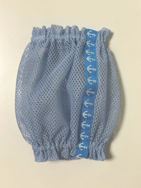 犬用スヌード★メッシュニット 刺繍リボン(アンカー) Mサイズ ハンドメイド