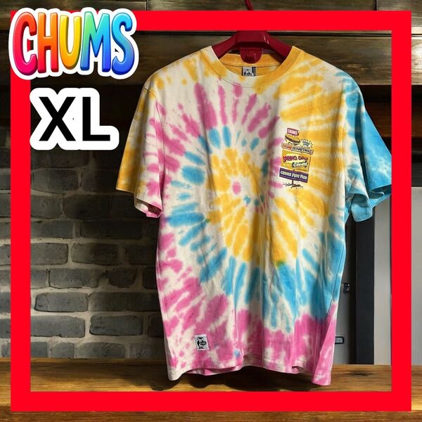 タグ付き CHUMS チャムス 半袖 Tシャツ XL メンズ 綿100% タイダイ おしゃれ