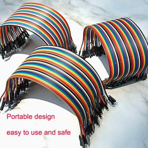 Lontenrea 9本セット ブレッドボード ジャンパーワイヤ 接続線 長さ10cm 15cm 20cm 各サイズ3 電子工作