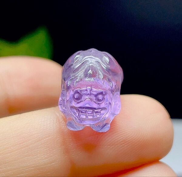 貔貅 ヒキュウ アメジスト 紫水晶 置物 天然石 穴なし 【超美品】 8