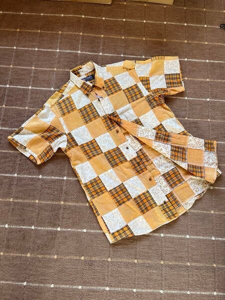 CHAPS チャップス ラルフローレン 半袖シャツ パッチワーク ボタンダウン チェック M