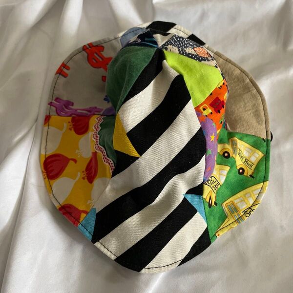 ハンドメイド ベビー帽子 ゴム紐