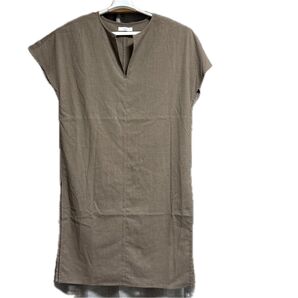 タイムSALE!超美品Discoatワンピース ブラウン フレンチスリーブ超美品(中にニットを着ても)