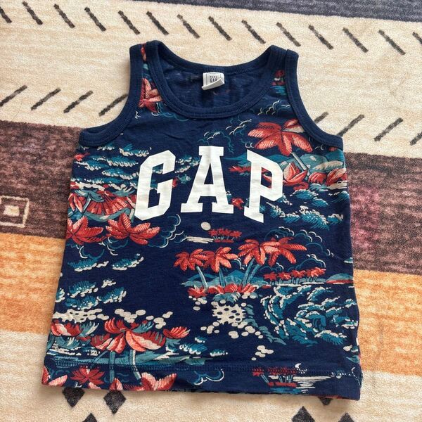 GAP ベビー キッズ タンクトップ 90 ネイビー ヤシの木柄