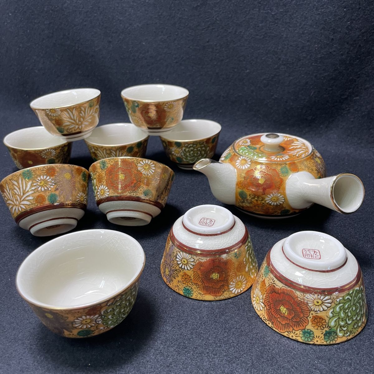 Yahoo!オークション -「九谷焼 茶器揃」(湯呑み、カップ) (九谷 Yahoo!オークション -「九谷焼 茶器揃」(湯呑み、カップ) (九谷