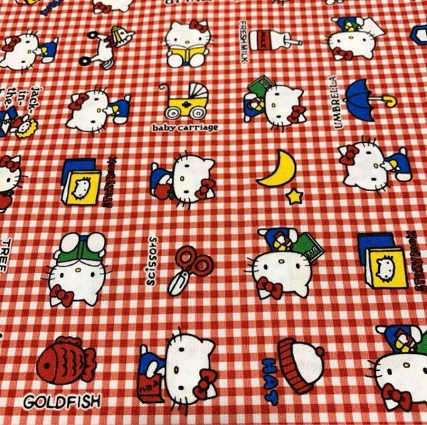 ハローキティ 生地 希少 ギンガムチェック