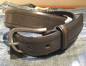 8.5@ new goods [SELECTED] real leather belt Dark-Gray SIZE:85/ total length 100.7cm× width 3.2cm Portugal made 