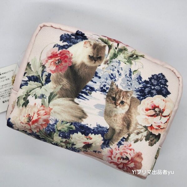 ピンク 新品 未使用 ポール&ジョー PAUL & JOE ヌネット ジプシー コスメ ポーチ ネコ 猫 花柄