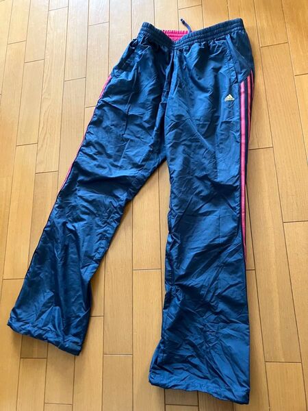 adidas★アディダス★パンツ★L★ネイビー×ピンク★ライン入★テニス★バドミントン★ポリエステル