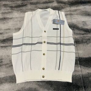 【新品未使用】LYLE &SCOTT ベスト ニット チェック柄 ホワイト 白