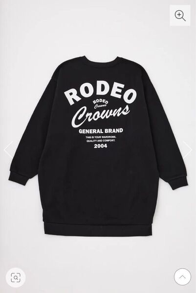 ロデオクラウンズワイドボウル バックロゴ ルーズ スウェット ワンピース ブラック フリーサイズ 裏起毛