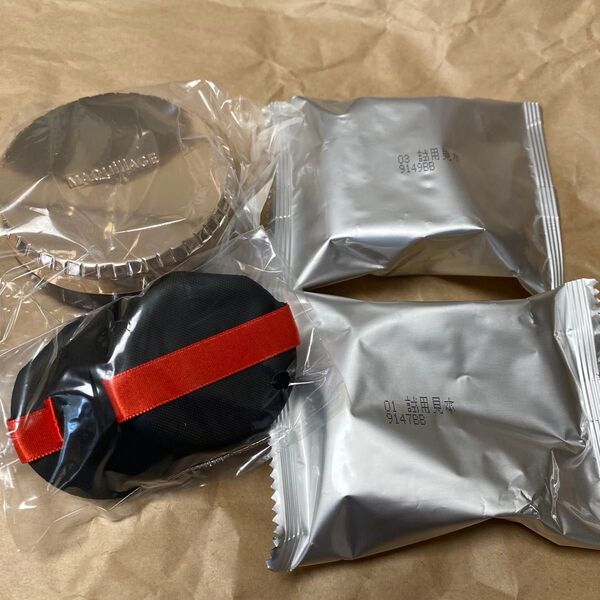 マキアージュ ドラマティックジェリーオークル01 03 2個 パフ 3個 試用見本未使用