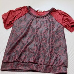 アクシーズファム トップス 花柄 レース レッド系
