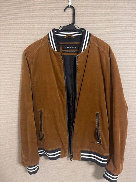 ZARA MAN コーデュロイブルゾンジャケット ブラウン Mサイズ メンズ