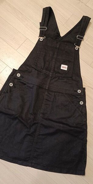 子供服 ジュニア デニムサロペット スカート ブラック EDWIN 150cm