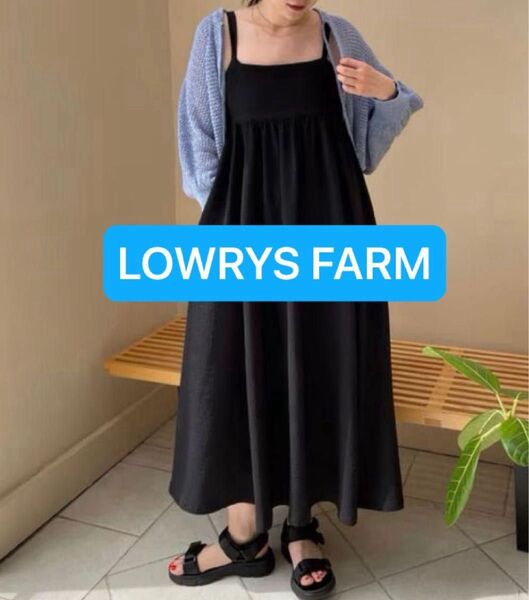 ローリーズファーム LOWRYS FARM ポコポコキャミワンピース ブラック フリーサイズ