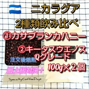 注文後焙煎100gx2★ニカラグアトップスペシャルティコーヒー飲み比べセット
