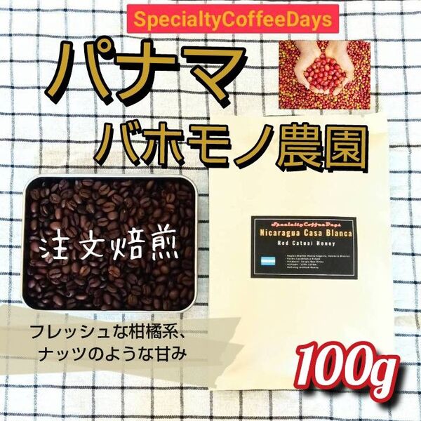 【注文後焙煎100g】パナマ産 ボケテ地区 ハーモニーバレー バホモノ農園