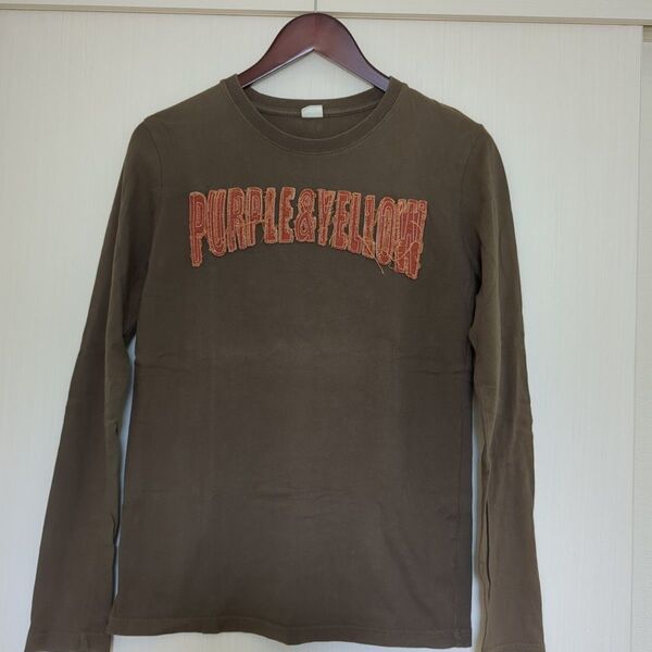 パープルアンドイエロー Tシャツ 長袖