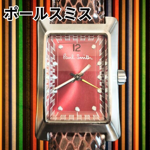 美品 Paul Smith メンズ 腕時計 レッド系 ポールスミス