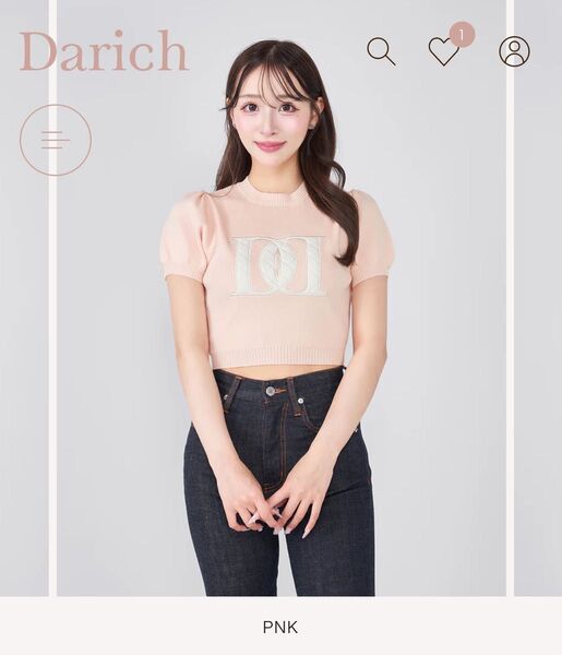 Darich バックオープンアップリケニットトップス