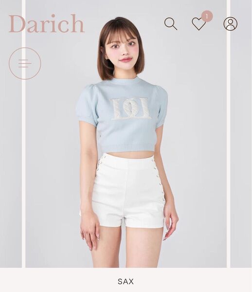 Darich バックオープンアップリケニットトップス