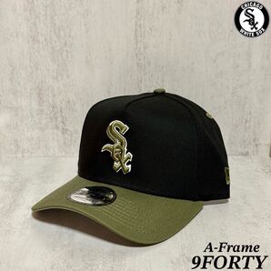 【海外限定モデル】 NEWERA 9FORTY A-Frame ホワイトソックス ブラック カーキ スナップバック ①