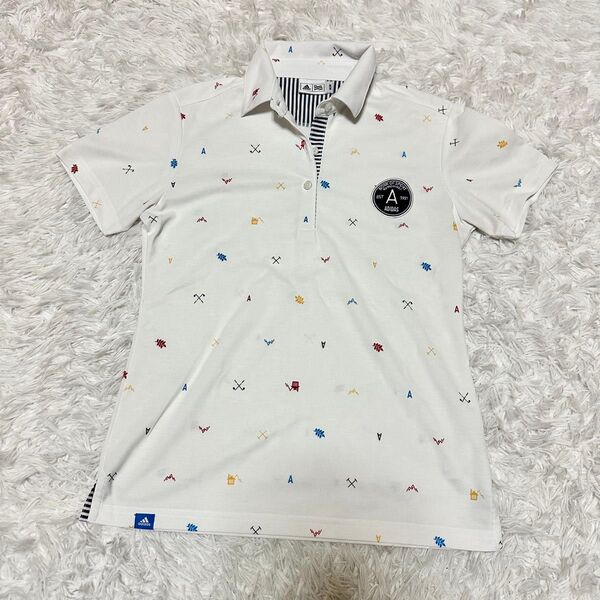 adidas golf アディダス ゴルフ 総柄 ポロシャツ M