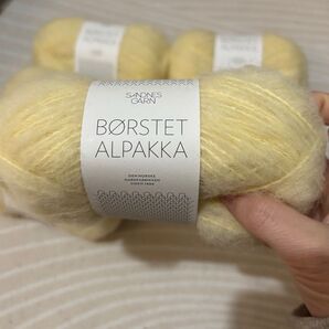 SANDNES GARN BRSTET ALPAKKA イエロー 5玉 毛糸 編み物